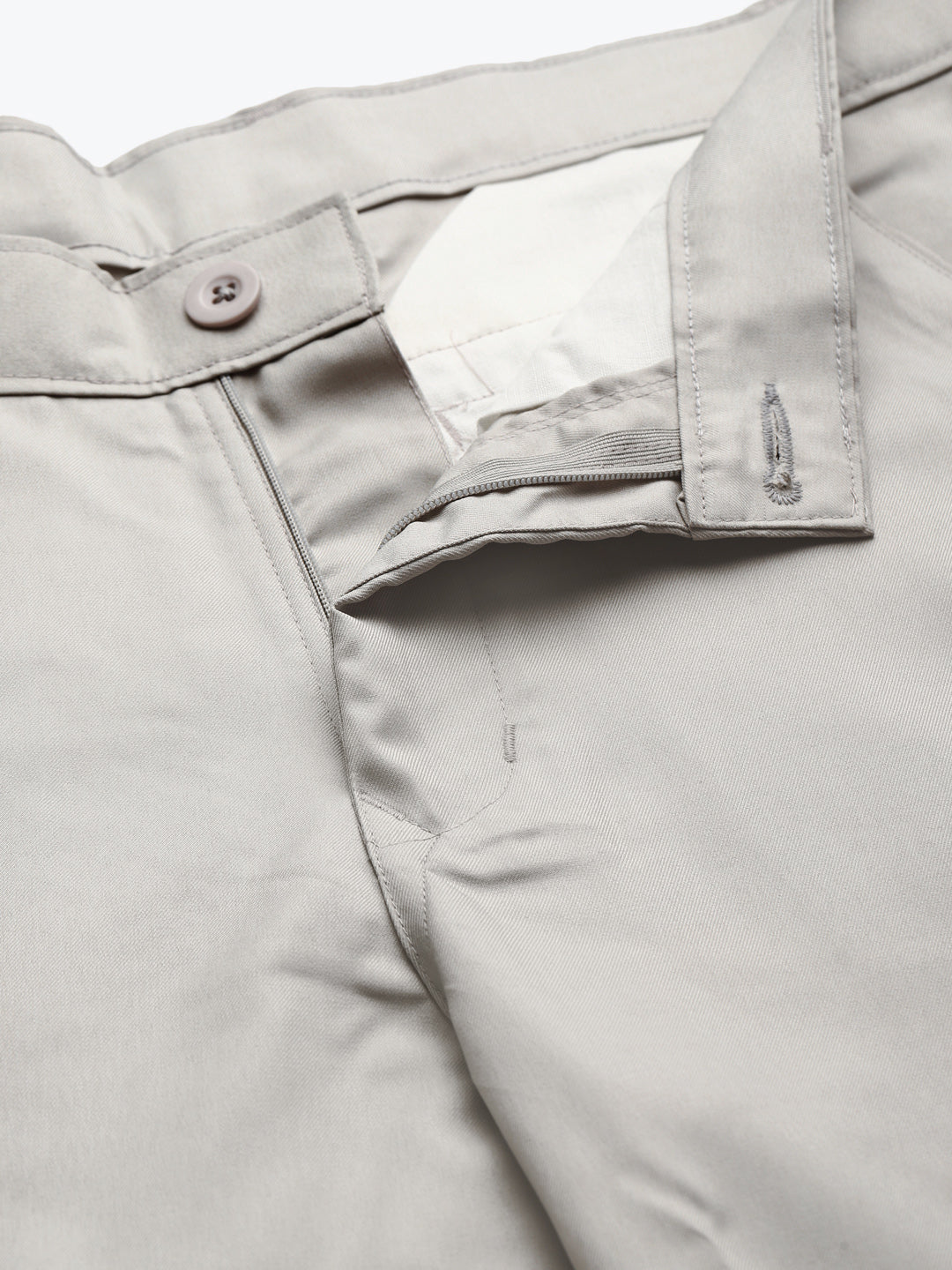 Men's Cotton Blend Light grey Solid Trouser - Sojanya