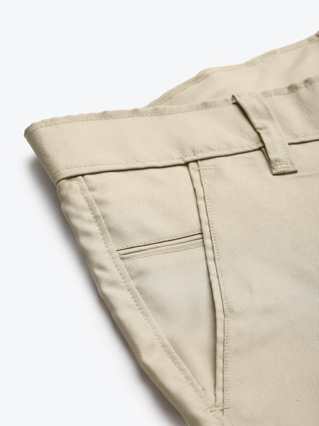 Men's Cotton Blend Beige Solid Trouser - Sojanya