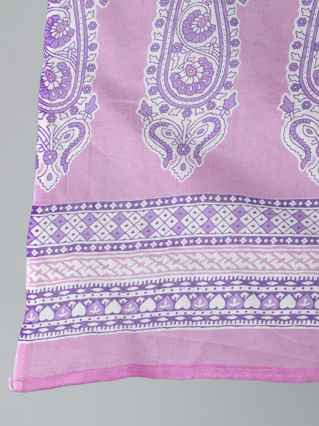 Women's Plus Size Purple Printed Straight Kurta With Palazo & Dupatta - Nayo Clothing