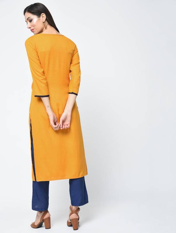 Women's Block Printed Straight Kurta