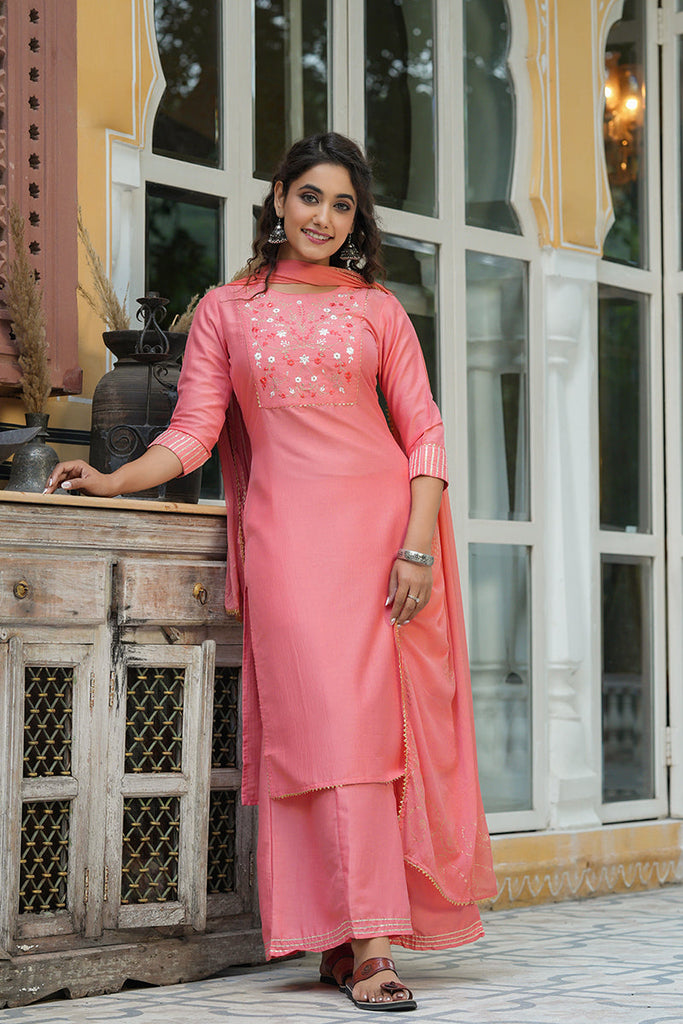 Women's Cotton Printed Kurta Pant Dupatta Set
