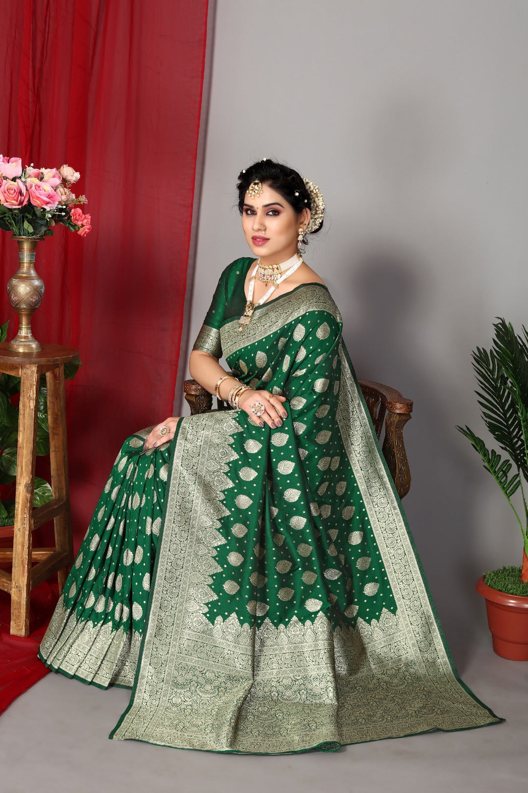 Women's Green Designer Saree Collection - Dwija Fashion