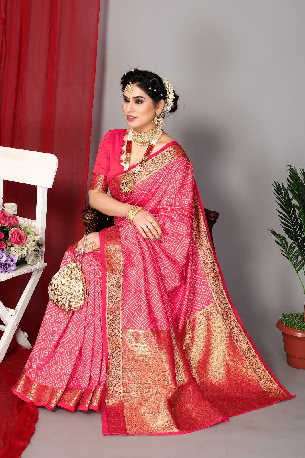Women's Pink Designer Saree Collection