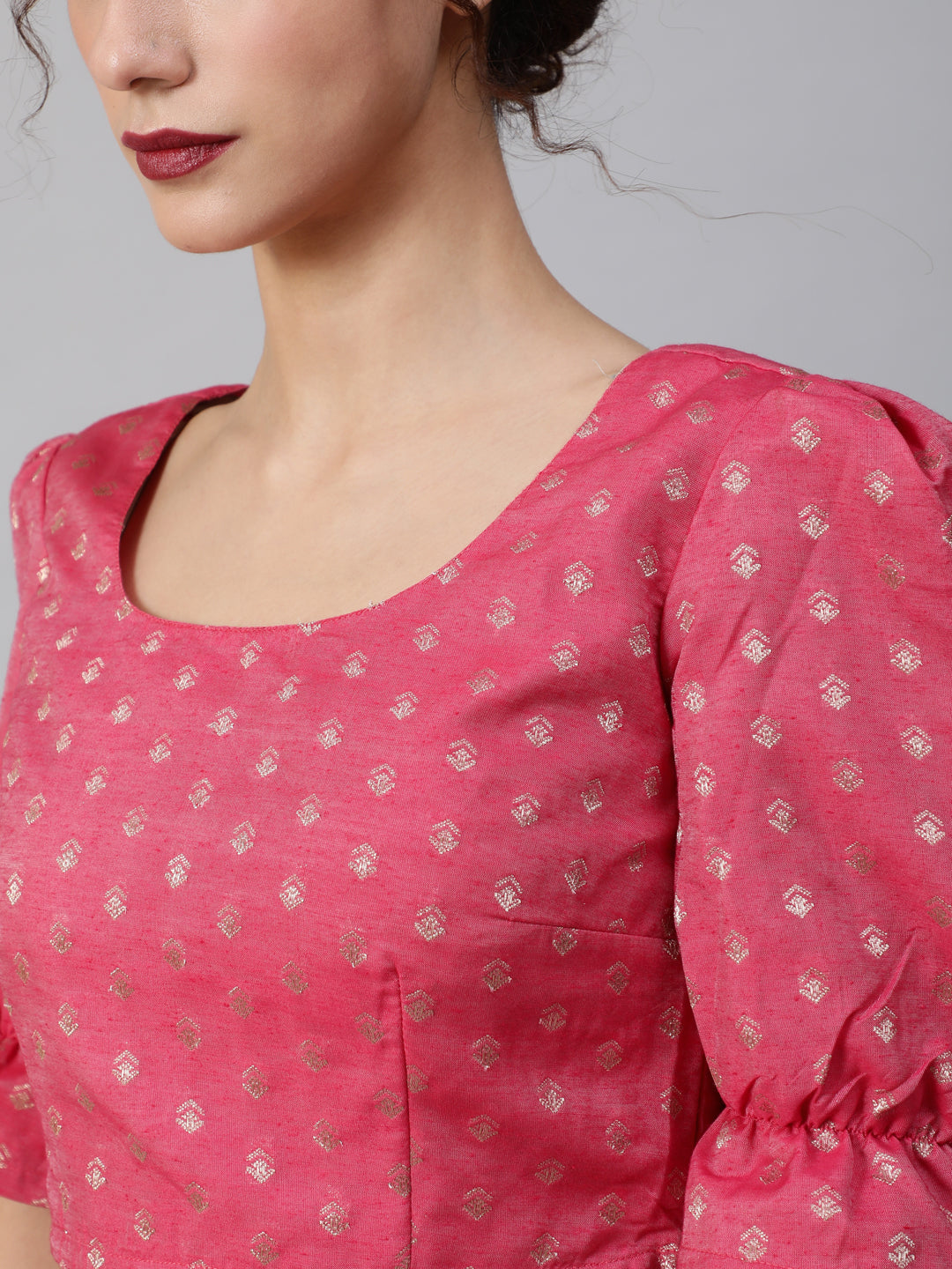 Women's Pink Dobby Designed Lehenga Choli With Dupatta - Aks