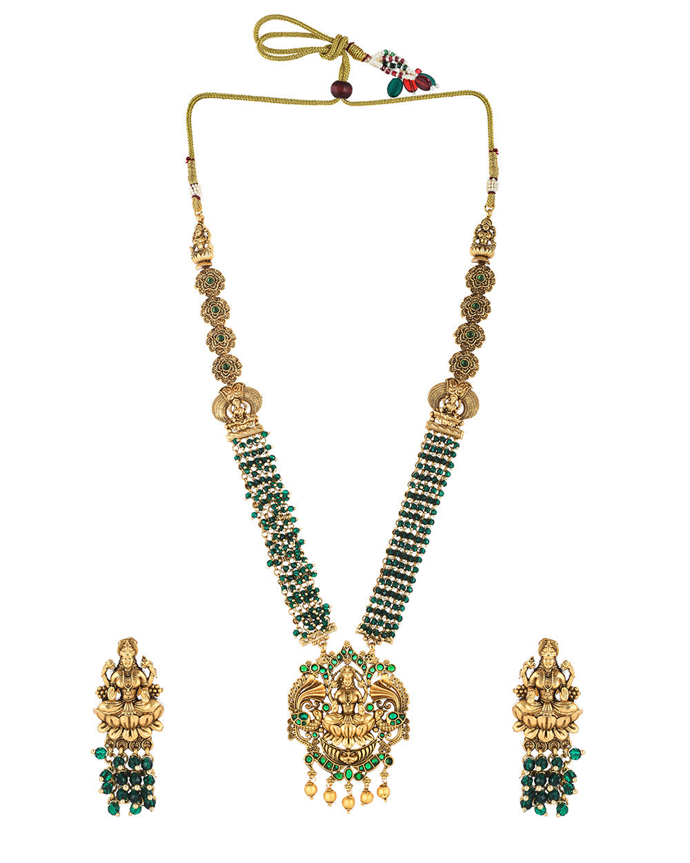 Women's Sparkling Opulence Antique Temple Jewellery Set - Voylla