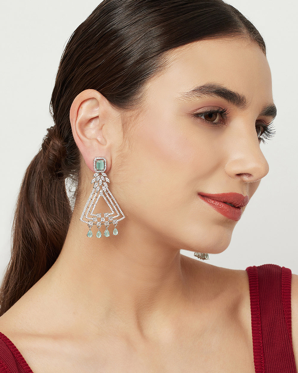 Women's Elegant Cz Dangler Earrings - Voylla