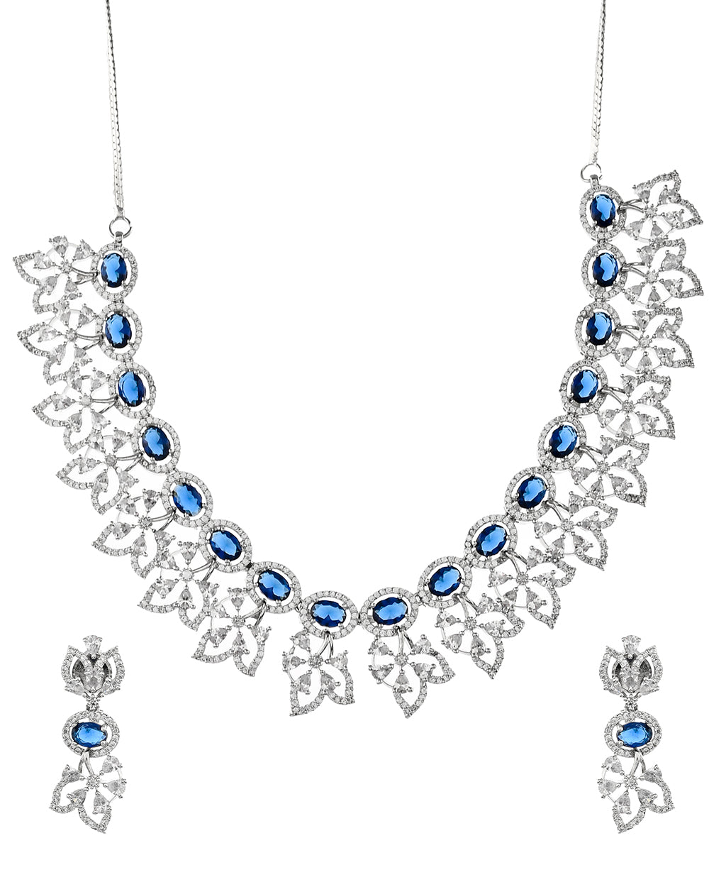 Women's Sparkling Elegance Heavily Embellished Jewellery Set - Voylla