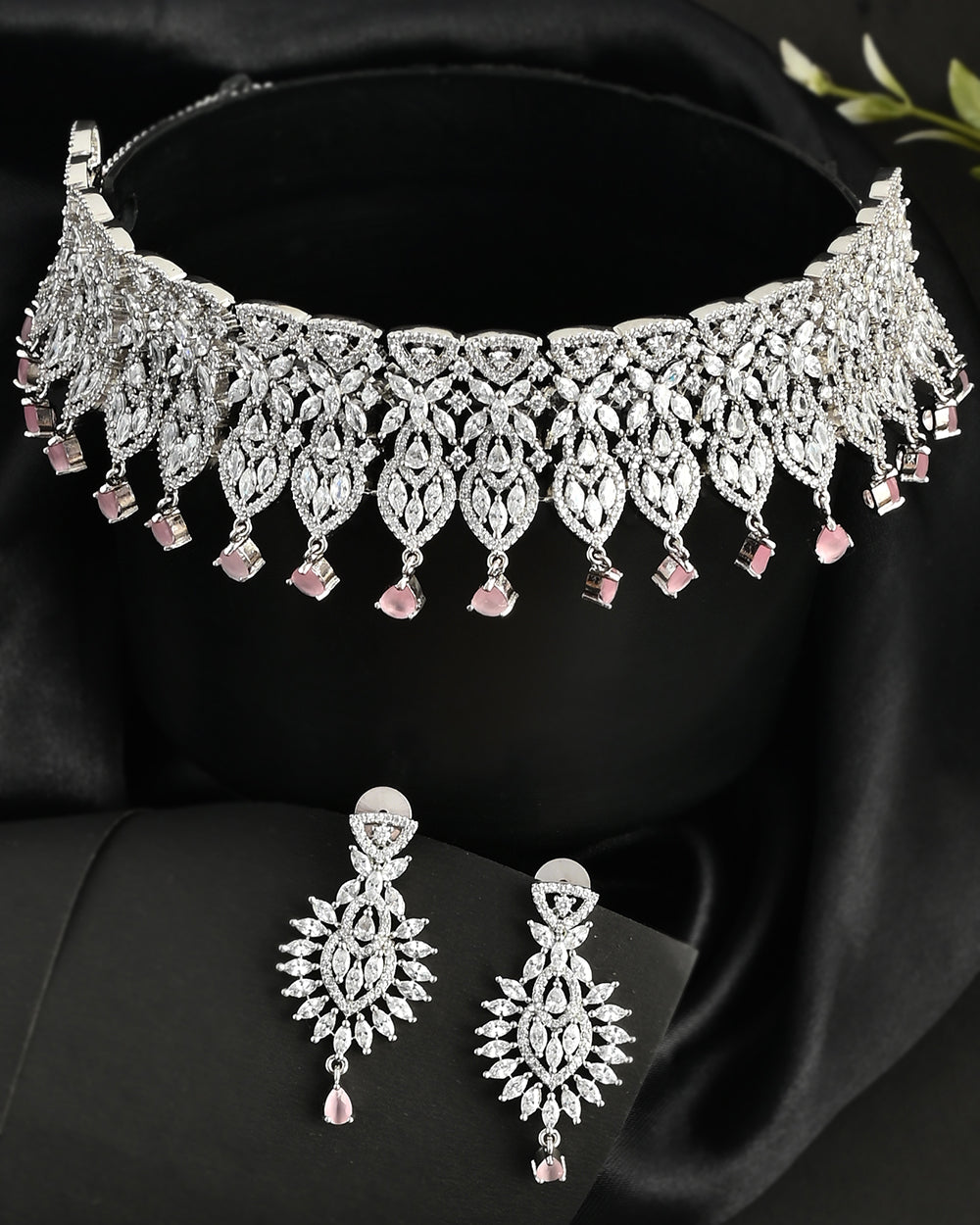 Women's Sparkling Opulence Drop Style Jewellery Set - Voylla