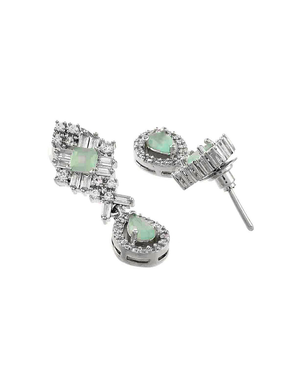 Women's Sparkling Elegance Multicoloured Teardrop Jewellery Set - Voylla