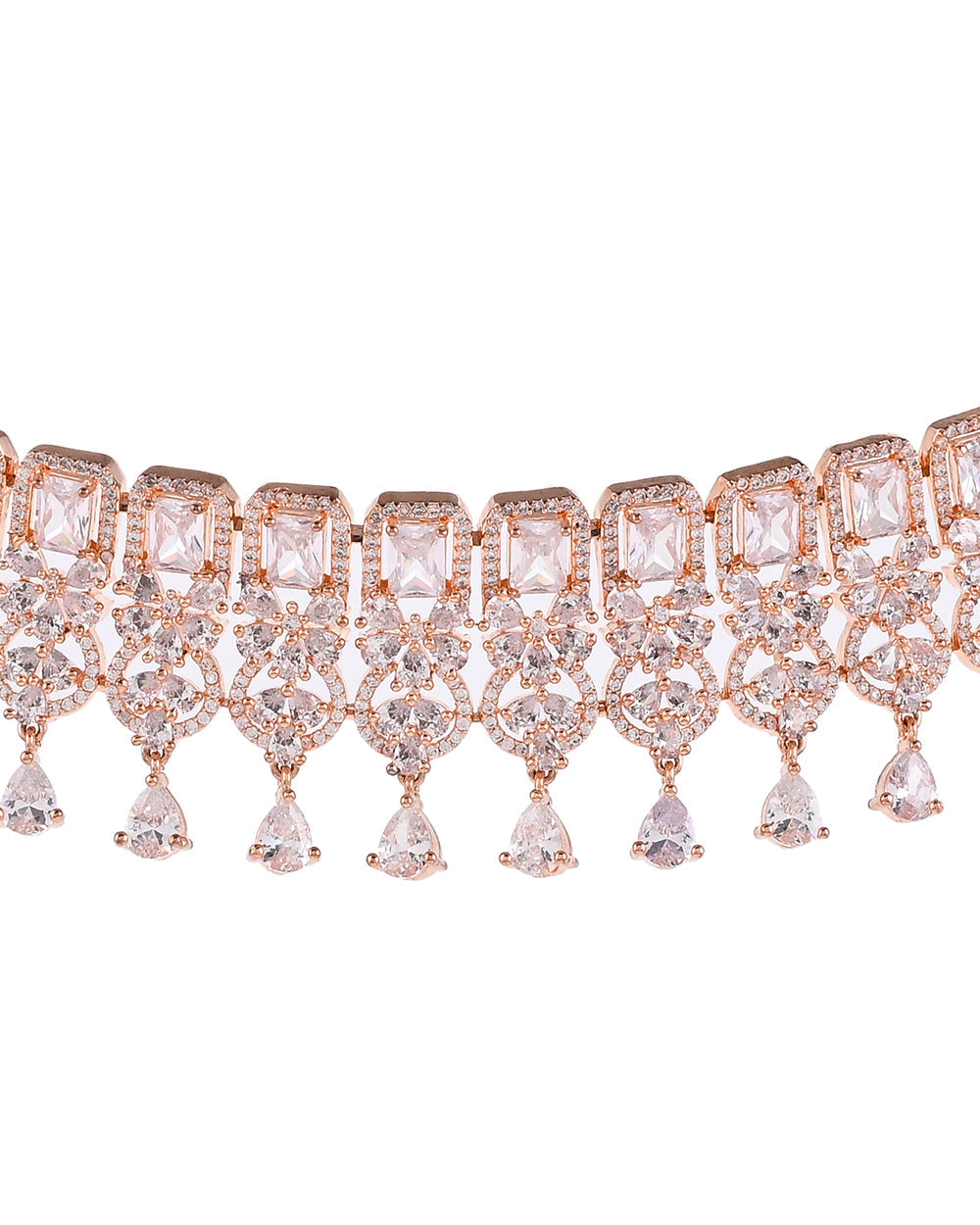 Women's Sparkling Opulence Rectangle Cut Cz Jewellery Set - Voylla