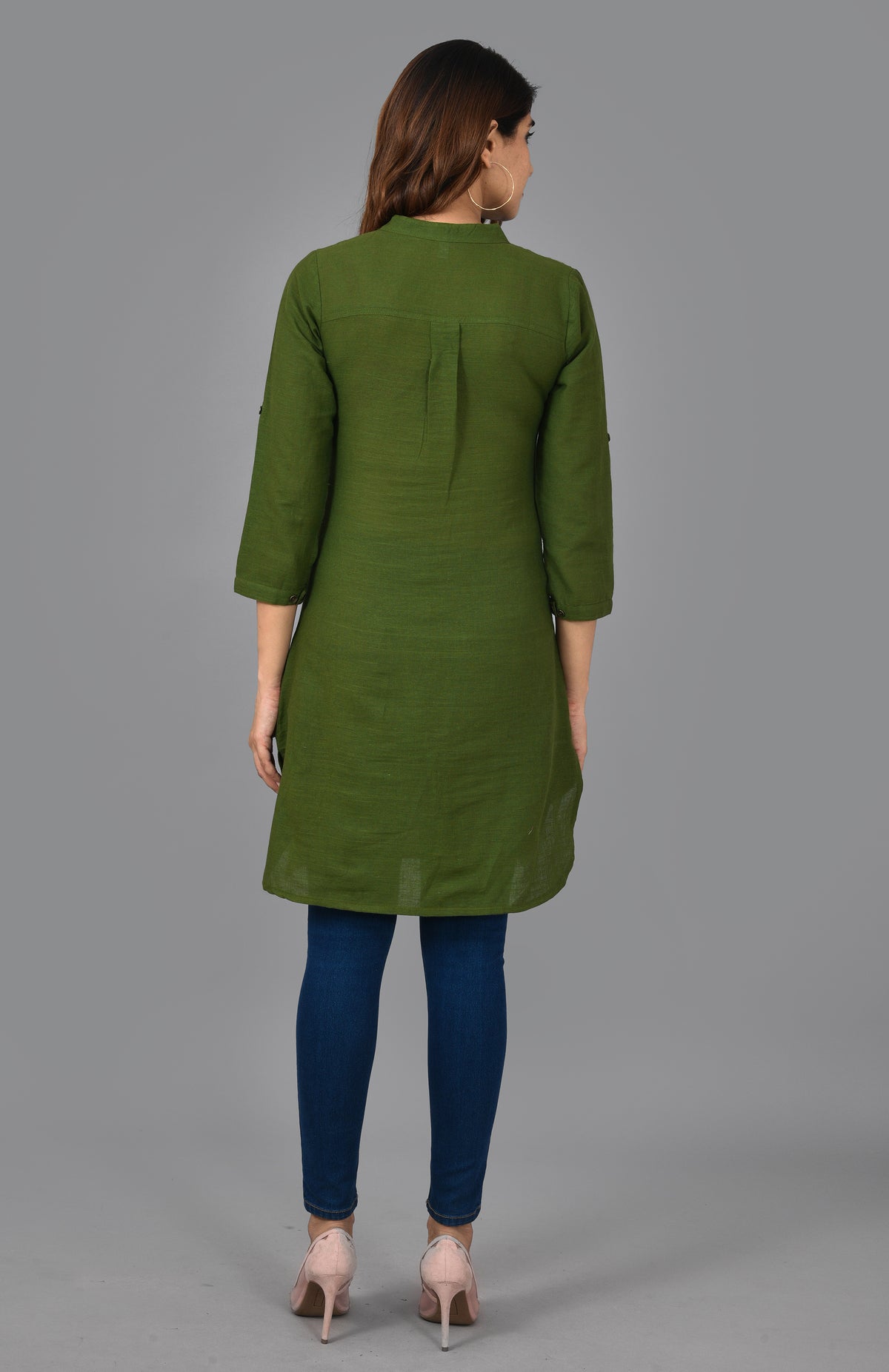 Women's Green Color Straight Kurti