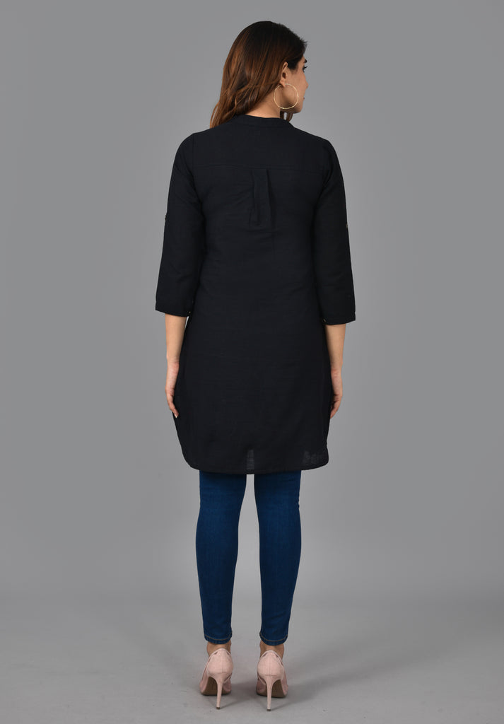 Women's Black Color Straight Kurti