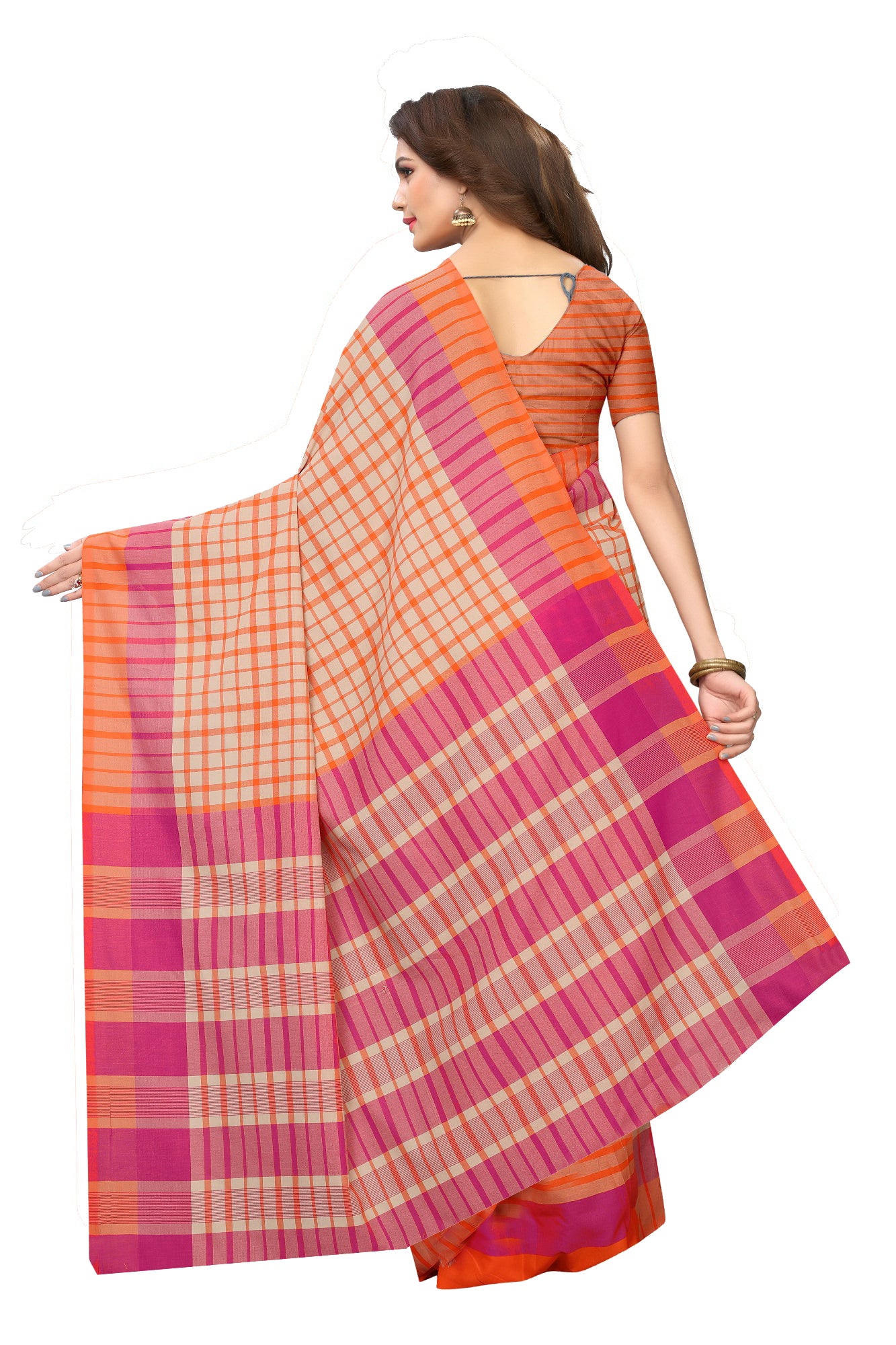 Women's Vamika Cream Cotton Silk Weaving Saree - Vamika