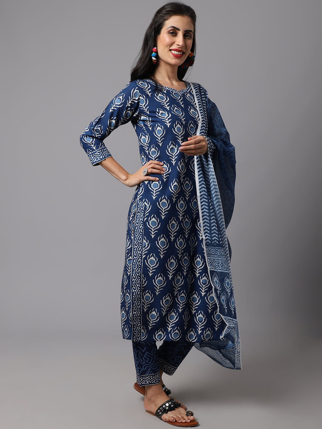 Women's Blue Printed Rayon Kurti Collection - Dwija Fashion