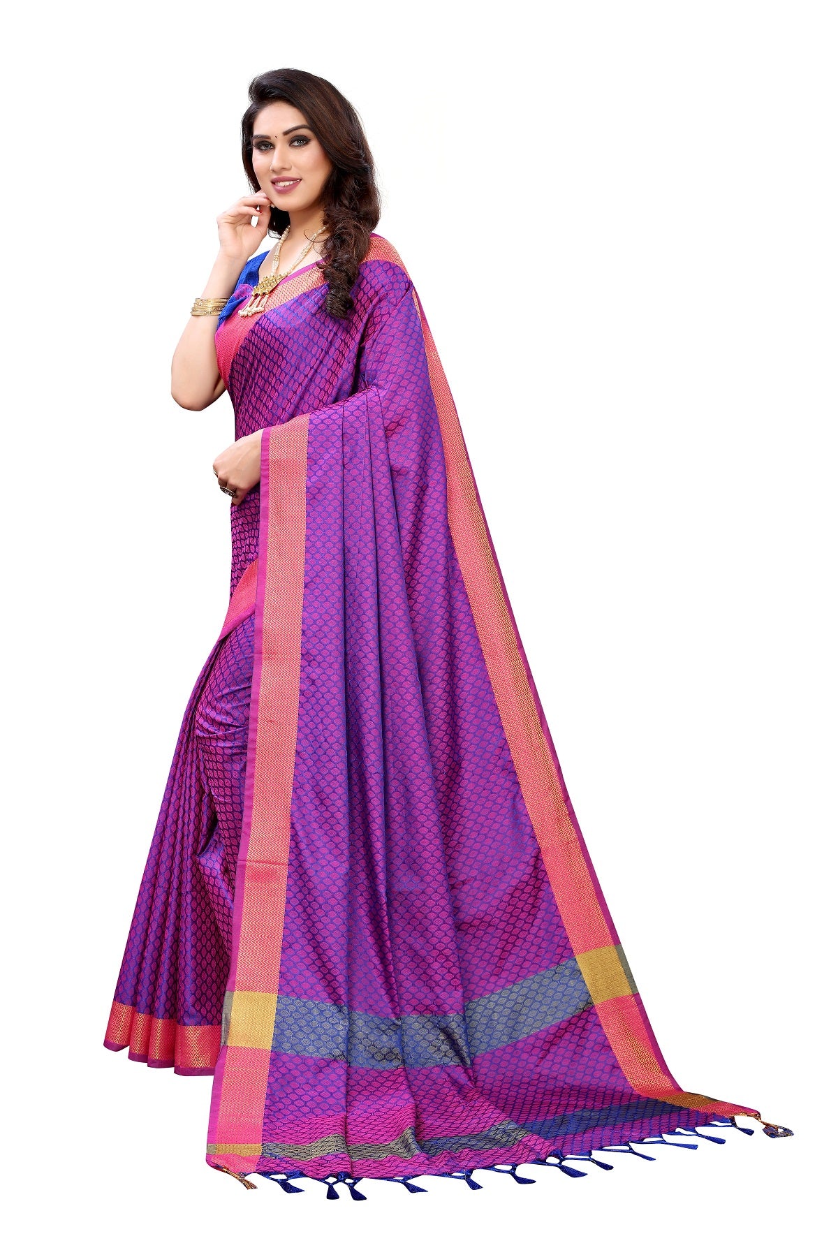 Vamika Banarasi Jacquard Weaving Purple Saree
