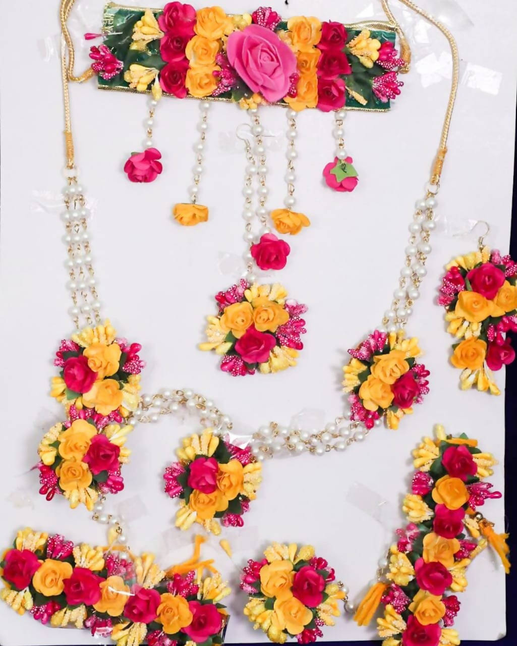 Johar Kamal Traditional Flowers & Pearls Jewelry Set Jkms_025