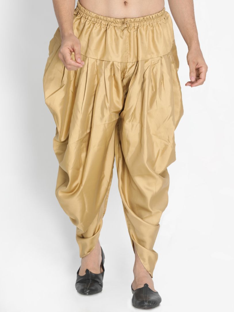 Men's Gold Silk Blend Dhoti