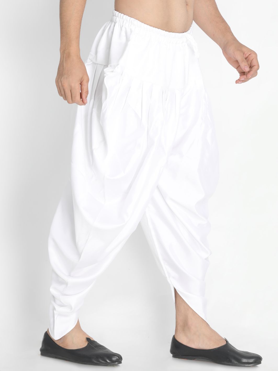 Men's White Silk Blend Dhoti