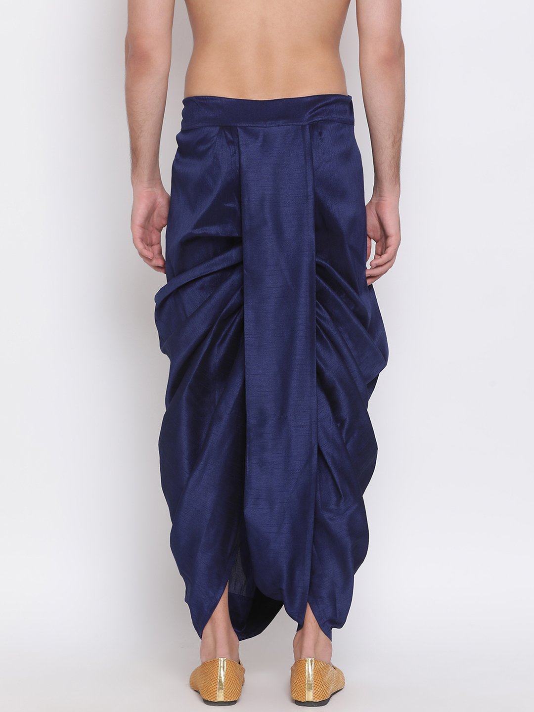 Men's Navy Blue Embroidered Dhoti Pant - Vastramay
