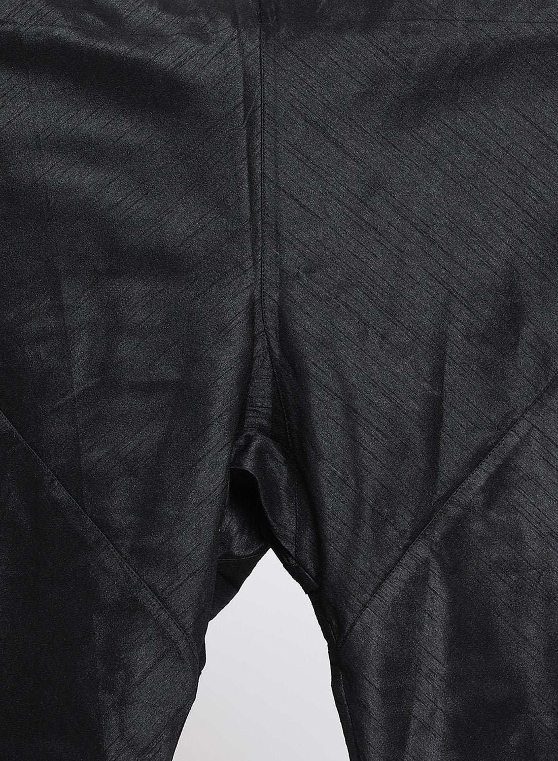Men's Black Cotton Silk Blend Kurta, Ethnic Jacket and Pyjama Set - Vastramay
