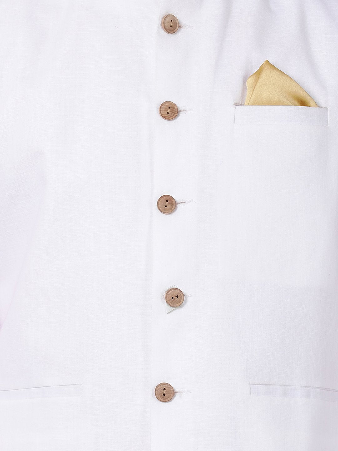 Men's White Cotton Ethnic Jacket - Vastramay