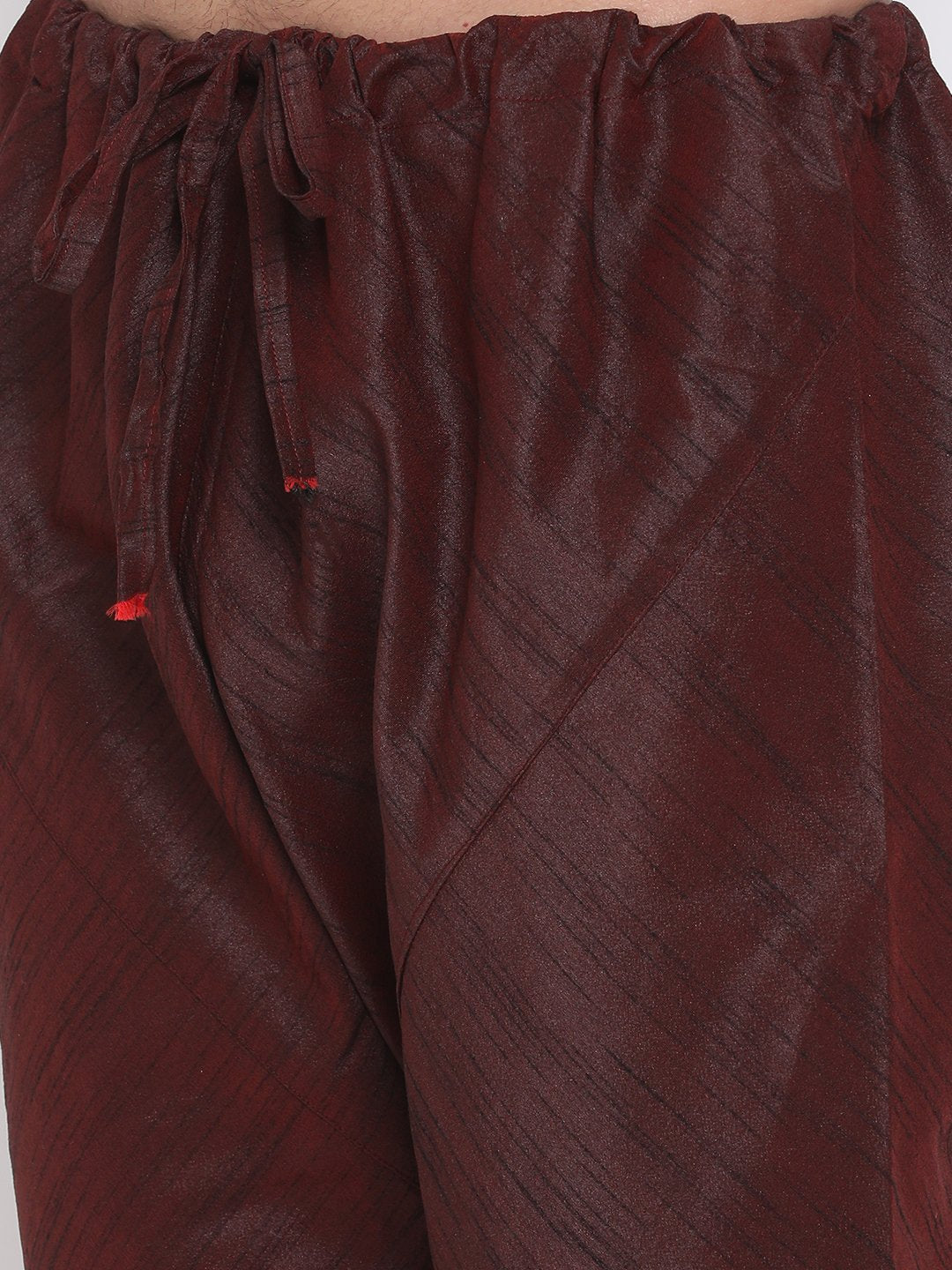 Men's Burgundy Silk Blend Kurta and Pyjama Set - Vastramay