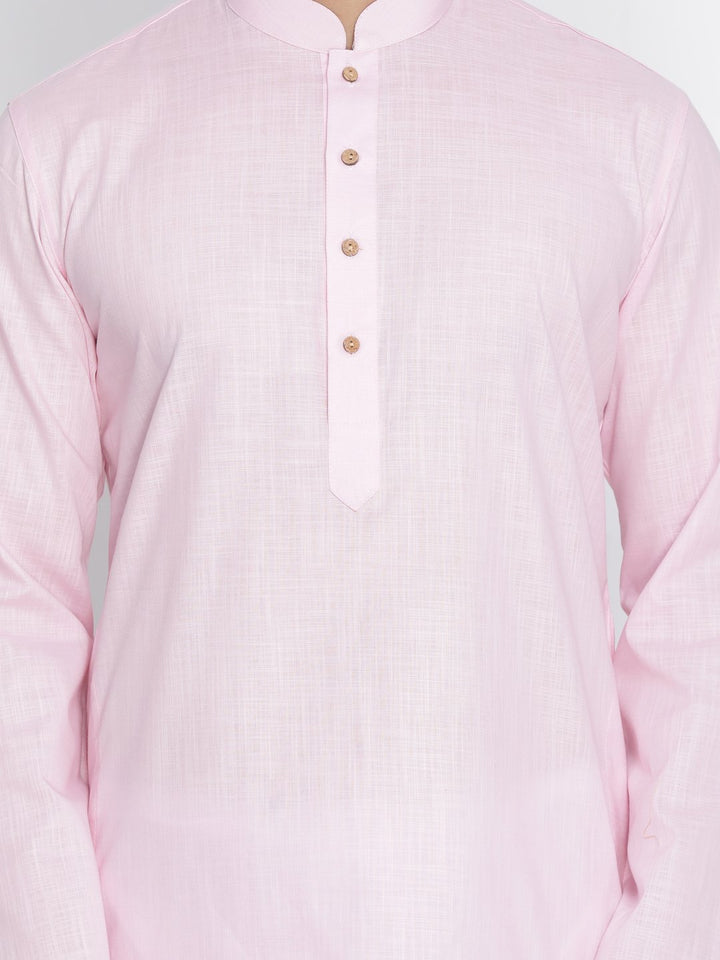 Men's Pink Cotton Kurta