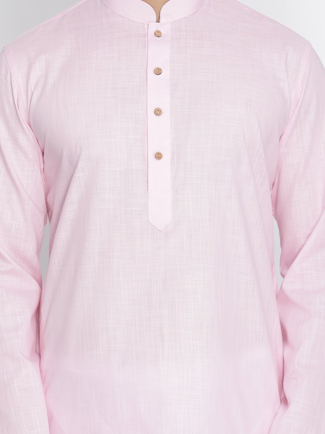 Men's Pink Cotton Kurta and Pyjama Set - Vastramay