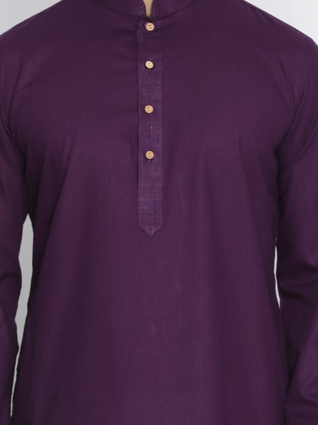 Men's Purple Cotton Kurta and Pyjama Set - Vastramay