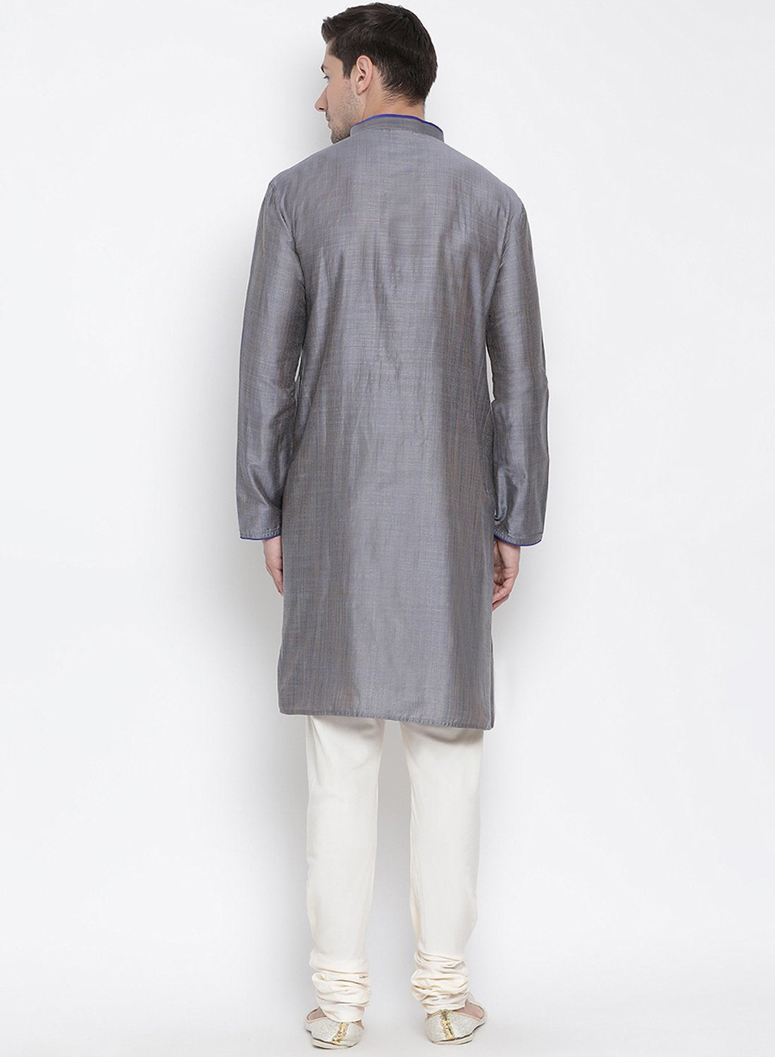 Men's Grey Cotton Kurta and Pyjama Set