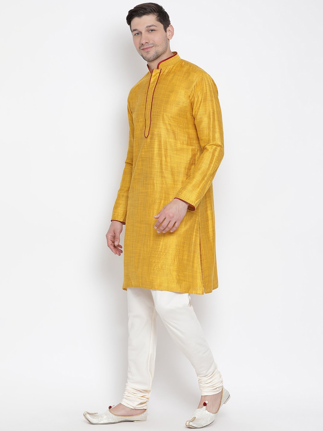 Men's Yellow Cotton Kurta and Pyjama Set