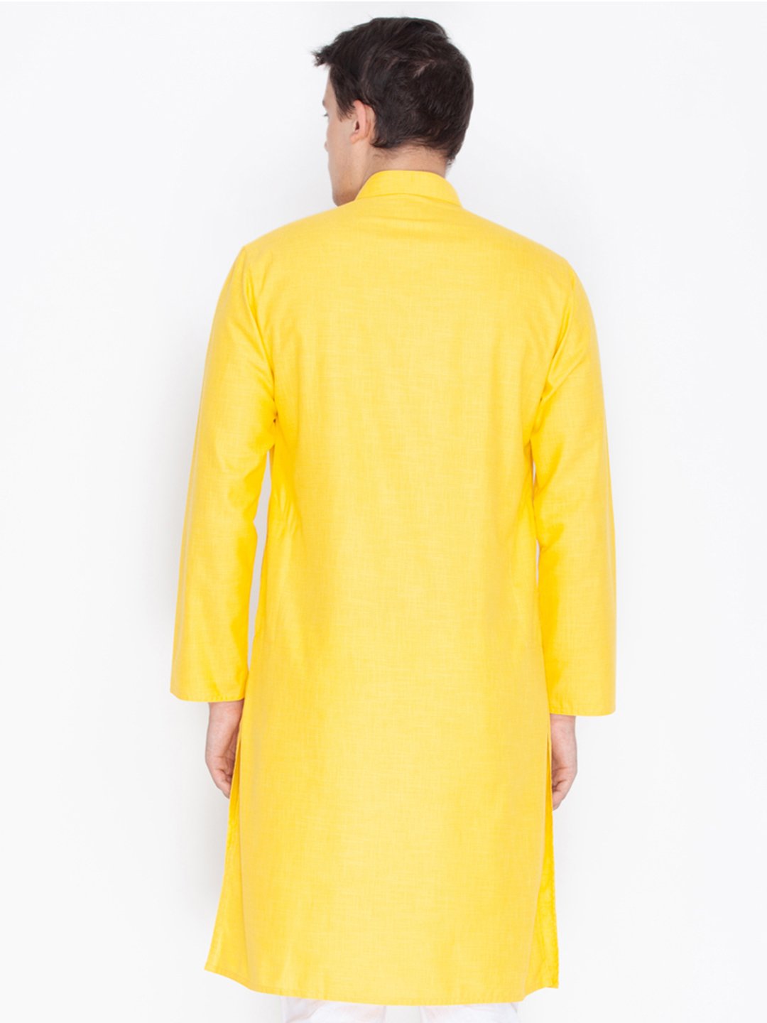 Men's Yellow Linen Kurta - Vastramay