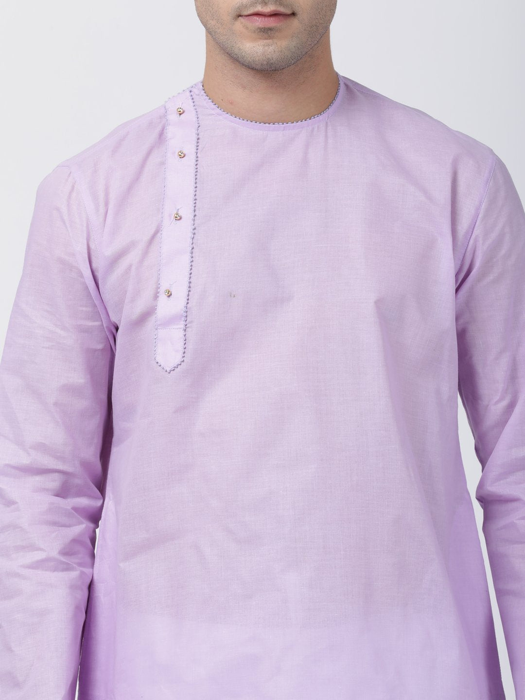 Men's Purple Cotton Blend Kurta - Vastramay
