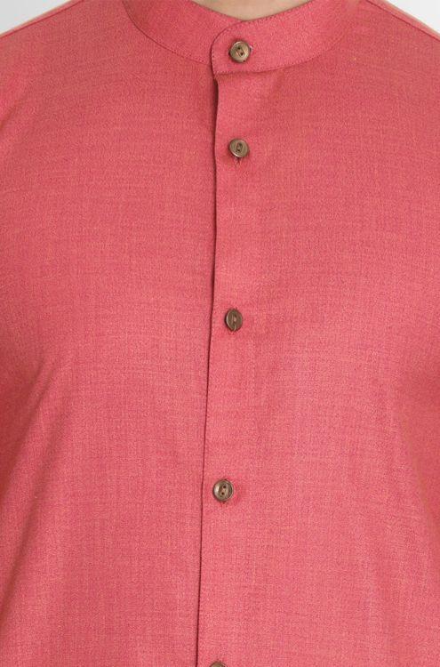 Men's Pink Cotton Kurta
