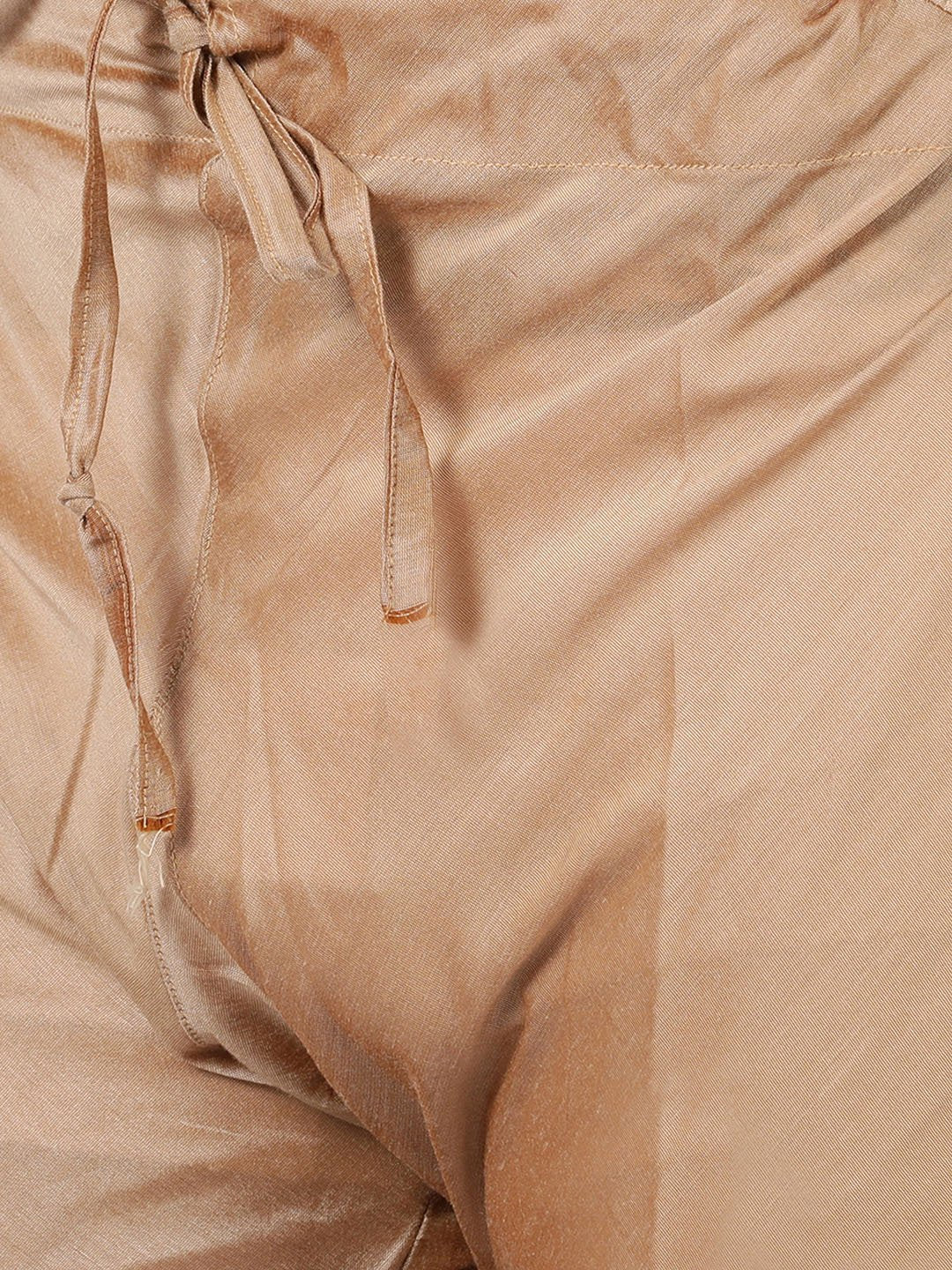 Men's Gold Cotton Blend Kurta and Pyjama Set