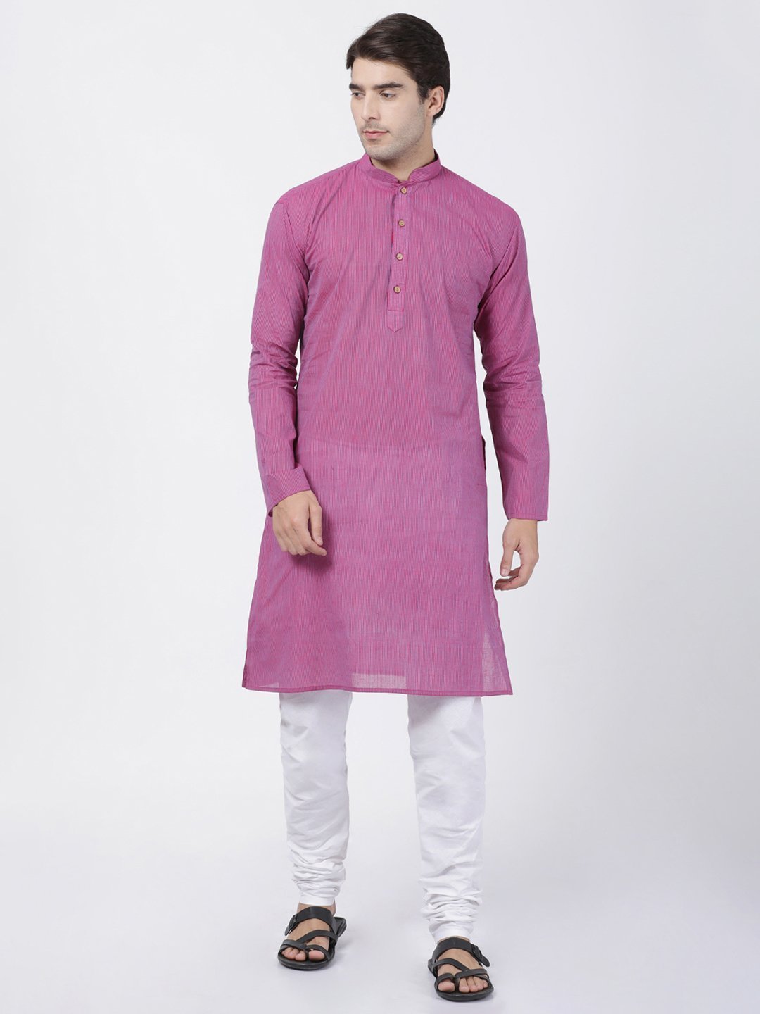 Men's Purple Pure Cotton Kurta and Pyjama Set