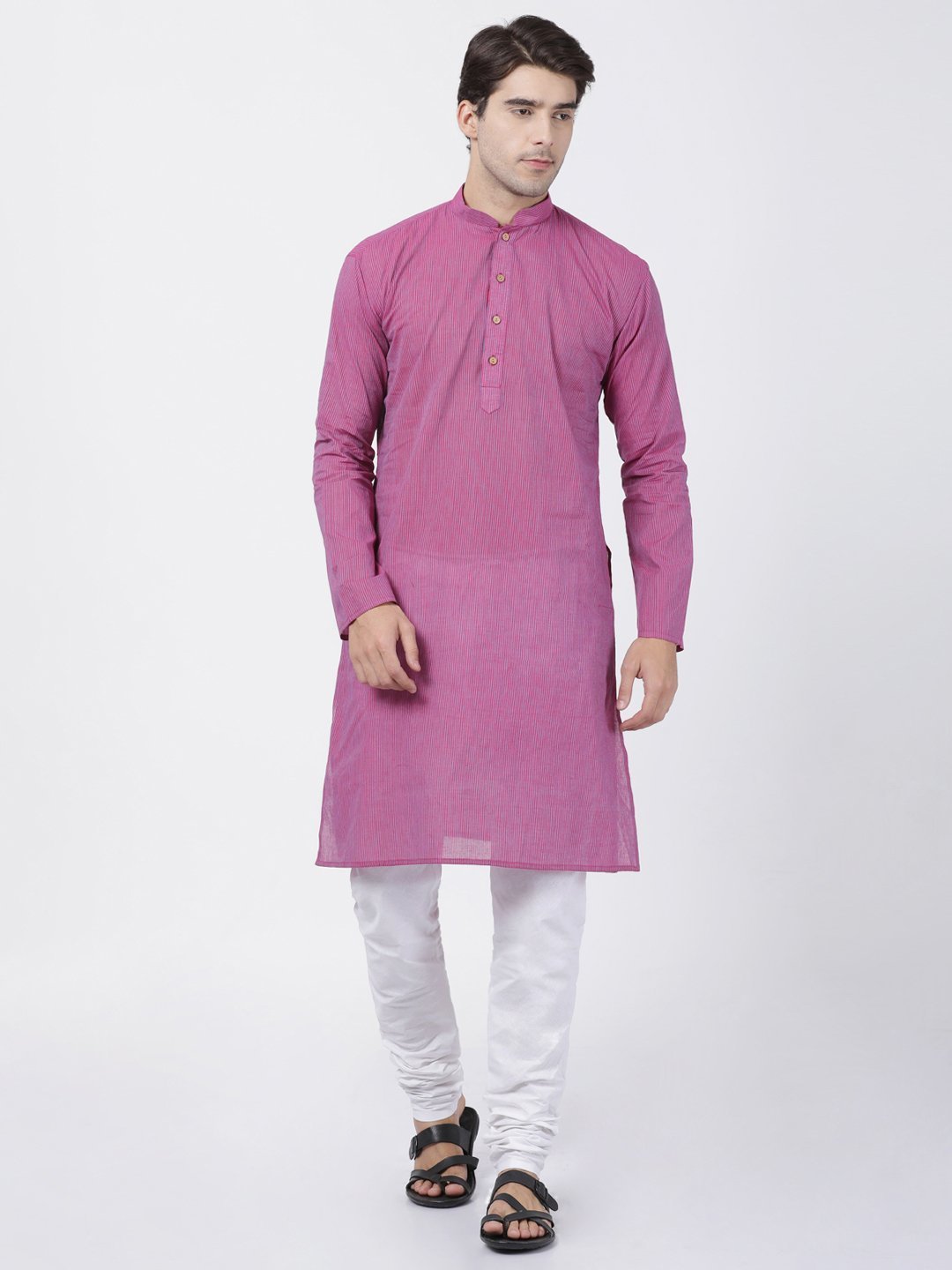 Men's Purple Pure Cotton Kurta and Pyjama Set