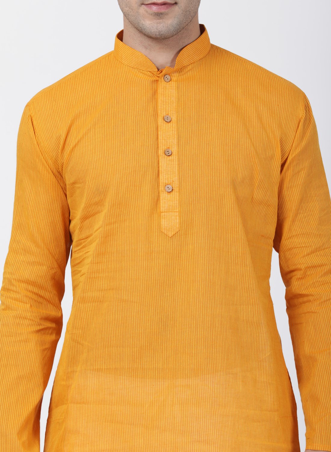 Men's Yellow Pure Cotton Kurta and Pyjama Set