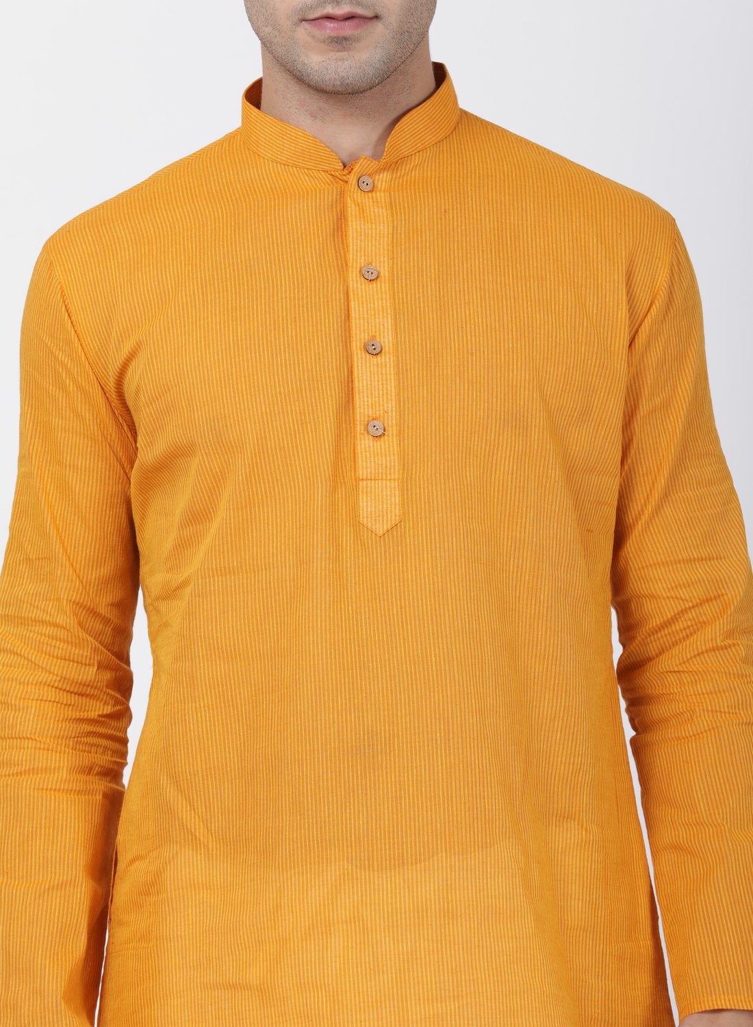 Men's Yellow Pure Cotton Kurta and Pyjama Set