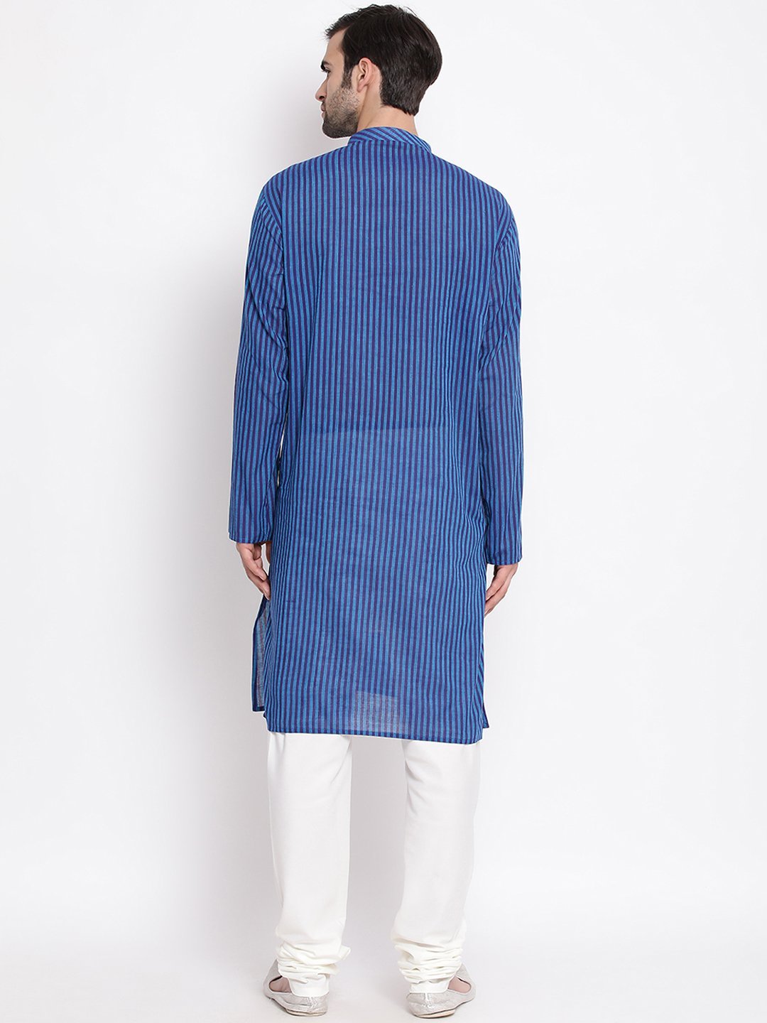 Men's Blue Pure Cotton Kurta and Pyjama Set - Vastramay