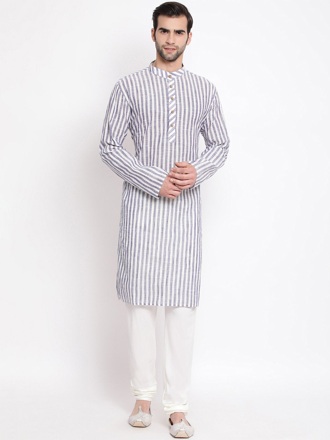 Men's Grey Pure Cotton Kurta and Pyjama Set - Vastramay