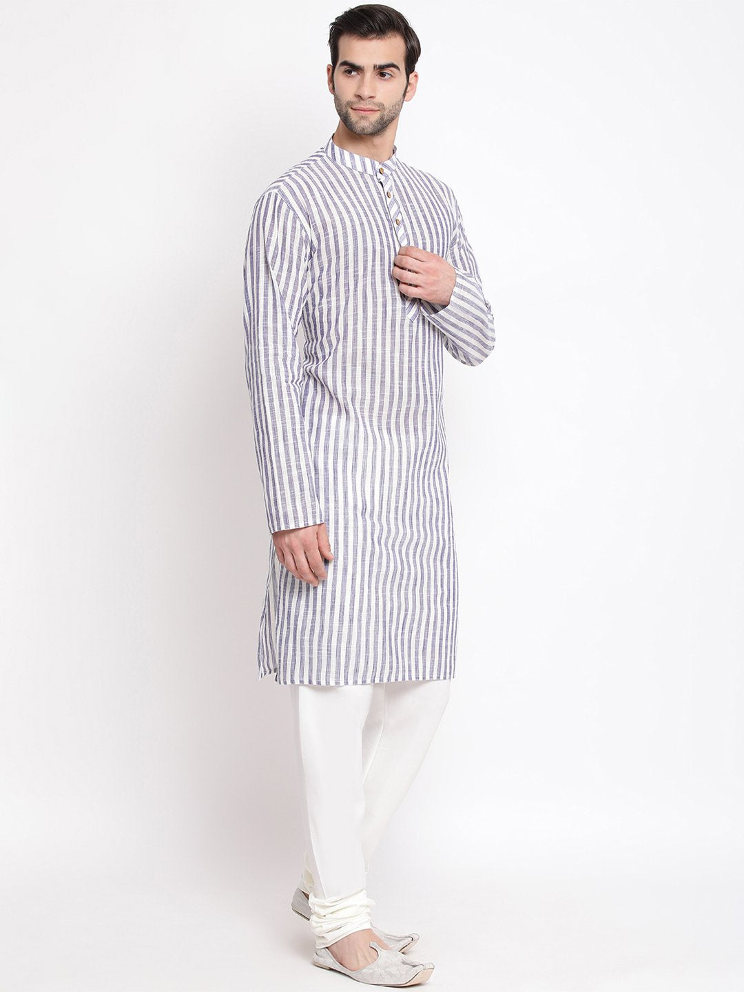 Men's Grey Pure Cotton Kurta and Pyjama Set - Vastramay