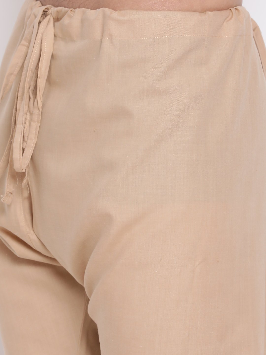 Men's Beige Cotton Blend Kurta and Pyjama Set - Vastramay