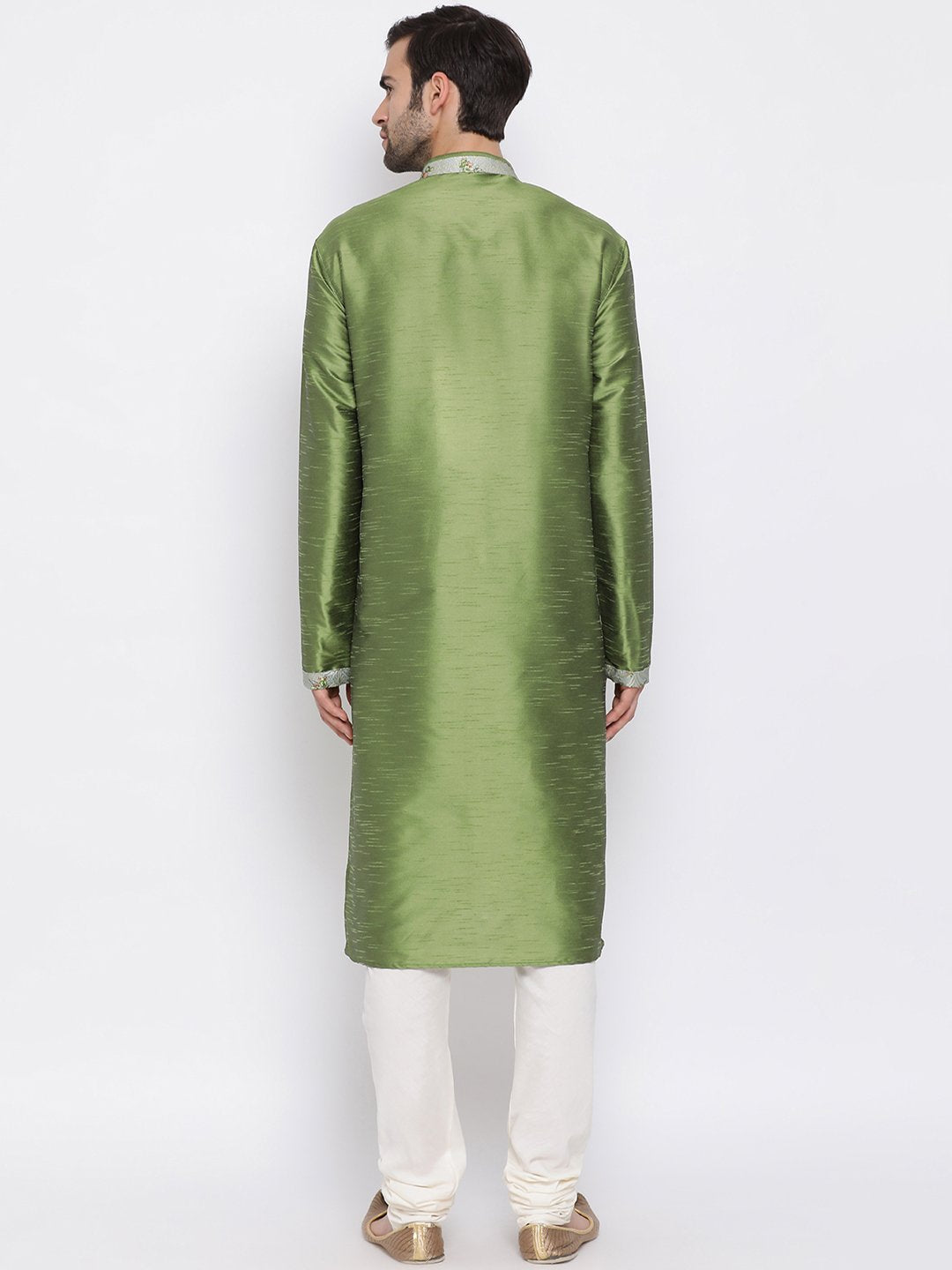 Men's Green Silk Kurta Pyjama Set