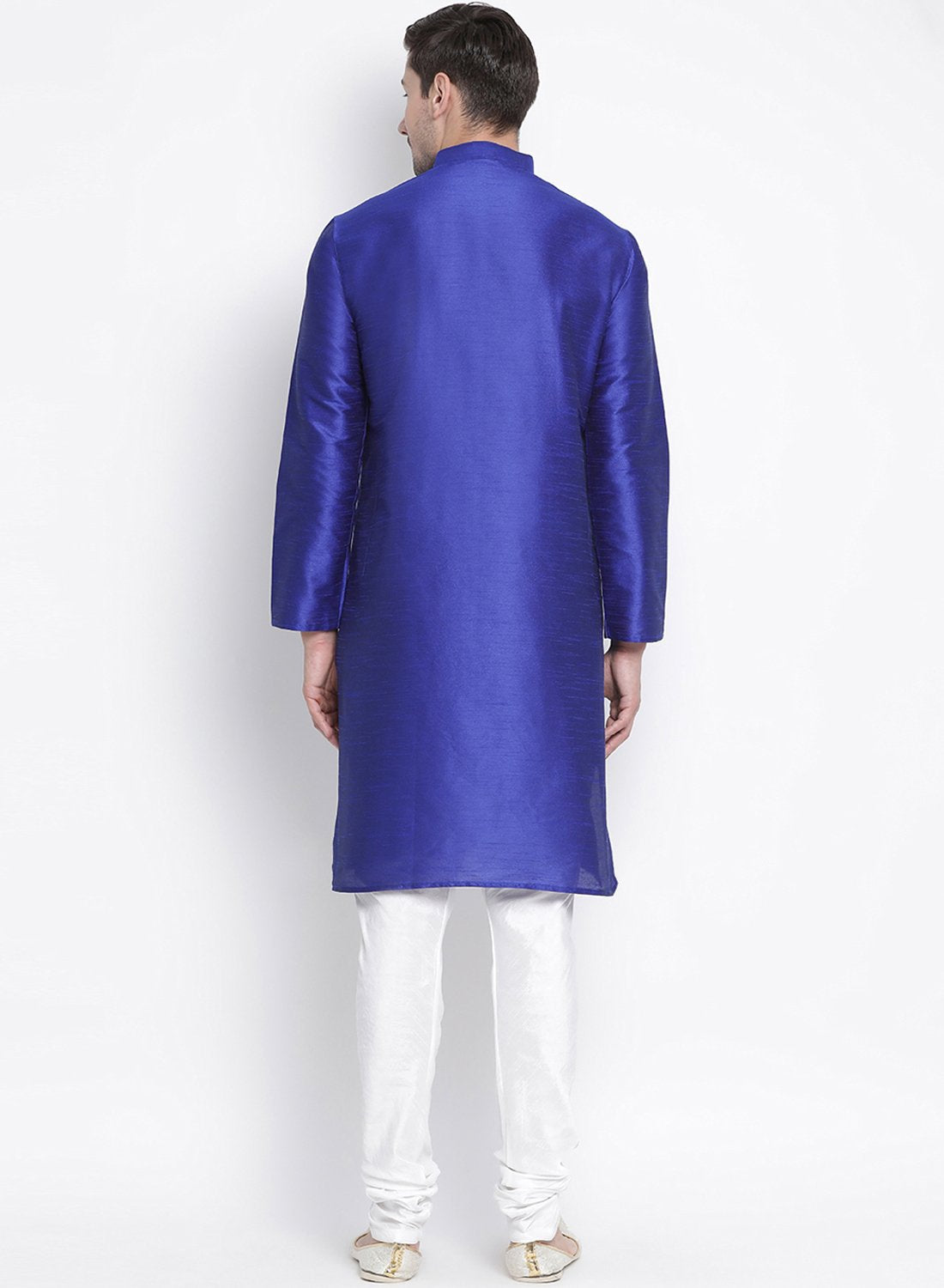 Men's Blue Silk Blend Kurta and Pyjama Set - Vastramay