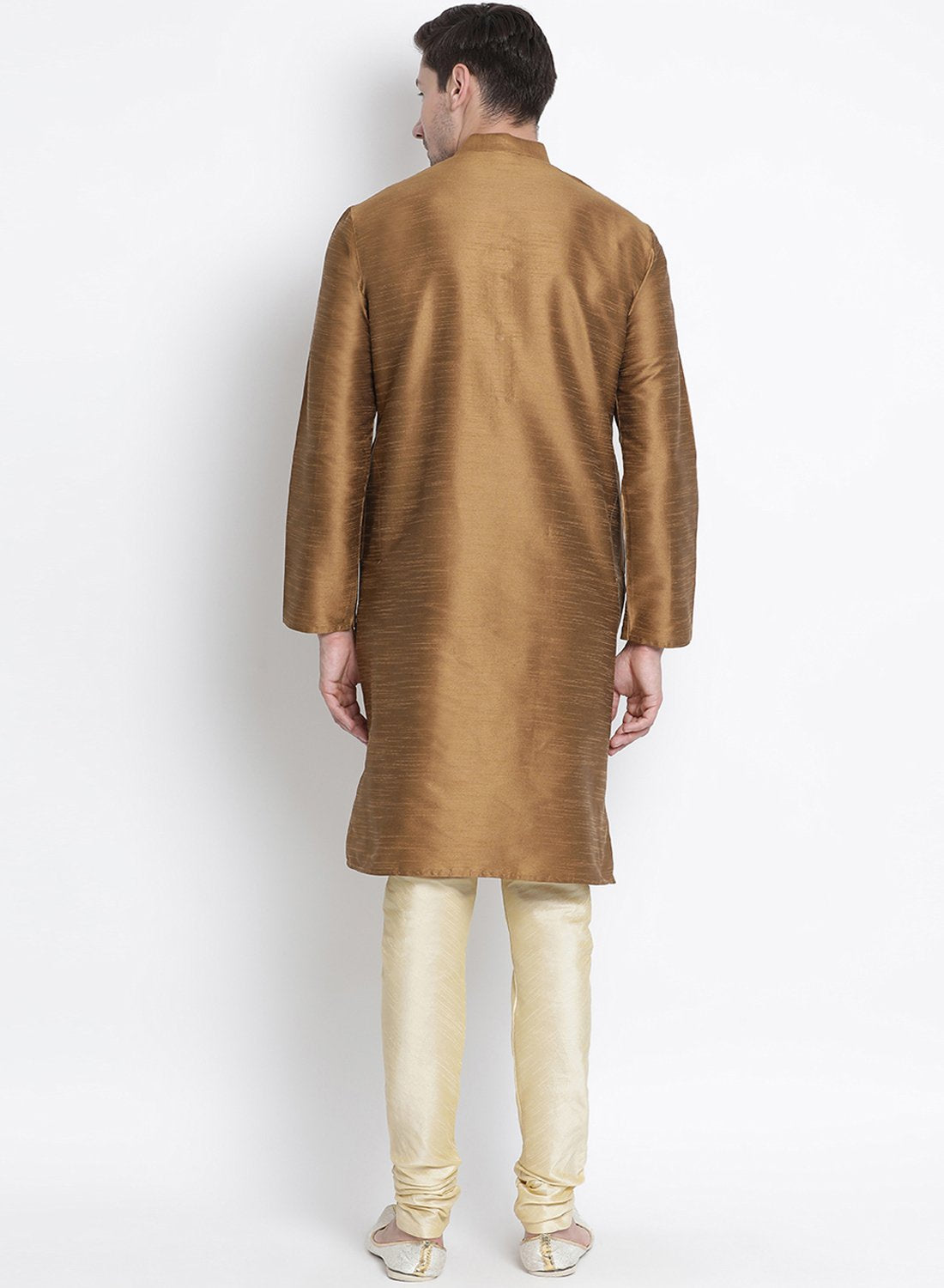 Men's Brown Silk Blend Kurta and Pyjama Set - Vastramay
