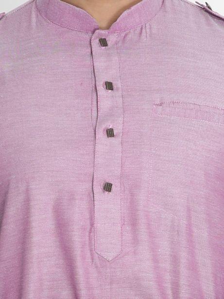 Men's Purple Cotton Blend Kurta and Patiala Set