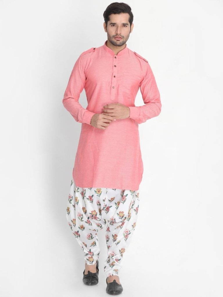 Men's Beige Cotton Silk Blend Pyjama