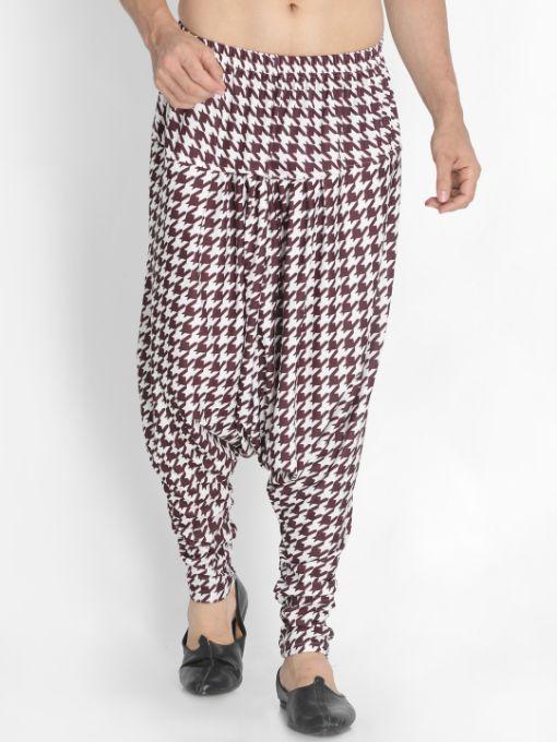 Men's Maroon Cotton Lycra Pyjama