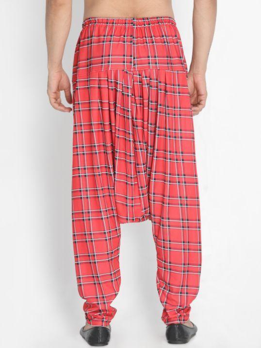 Men's Red Cotton Lycra Pyjama